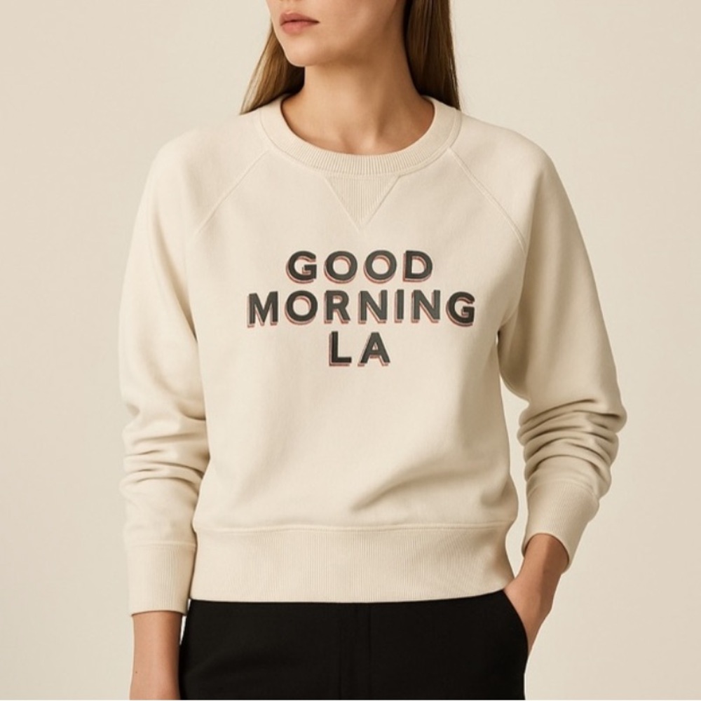 Nili Lotan Good Morning LA
Sweatshirt Cream S Made in USA, NWT